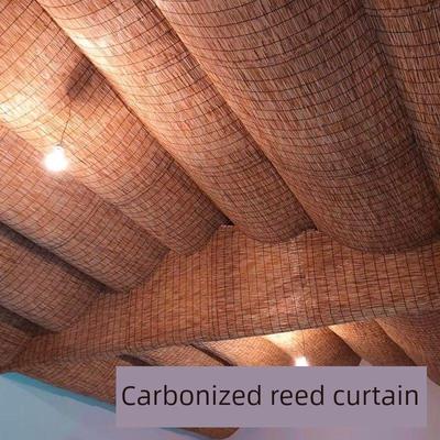 遮阳卷帘户外遮阳芦苇幕墙天花装饰大窗帘草帘亭户外卷帘阳台