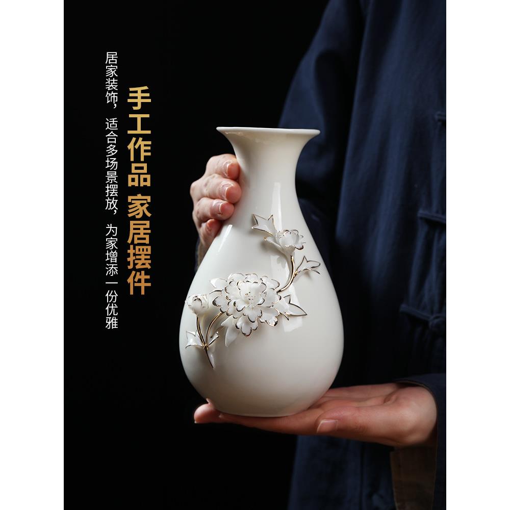 采购产品高端彩金陶瓷花瓶，古色古香的架子饰品，可接近的奢侈品