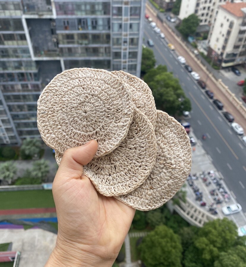 精品纯手工制作纯手工钩织苎麻杯垫苎麻茶垫紫砂壶壶垫茶垫