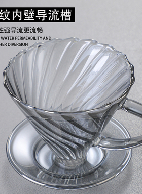 五家务手冲咖啡壶套装玻璃v60滤杯分享壶小型滴漏式冲泡咖啡器具