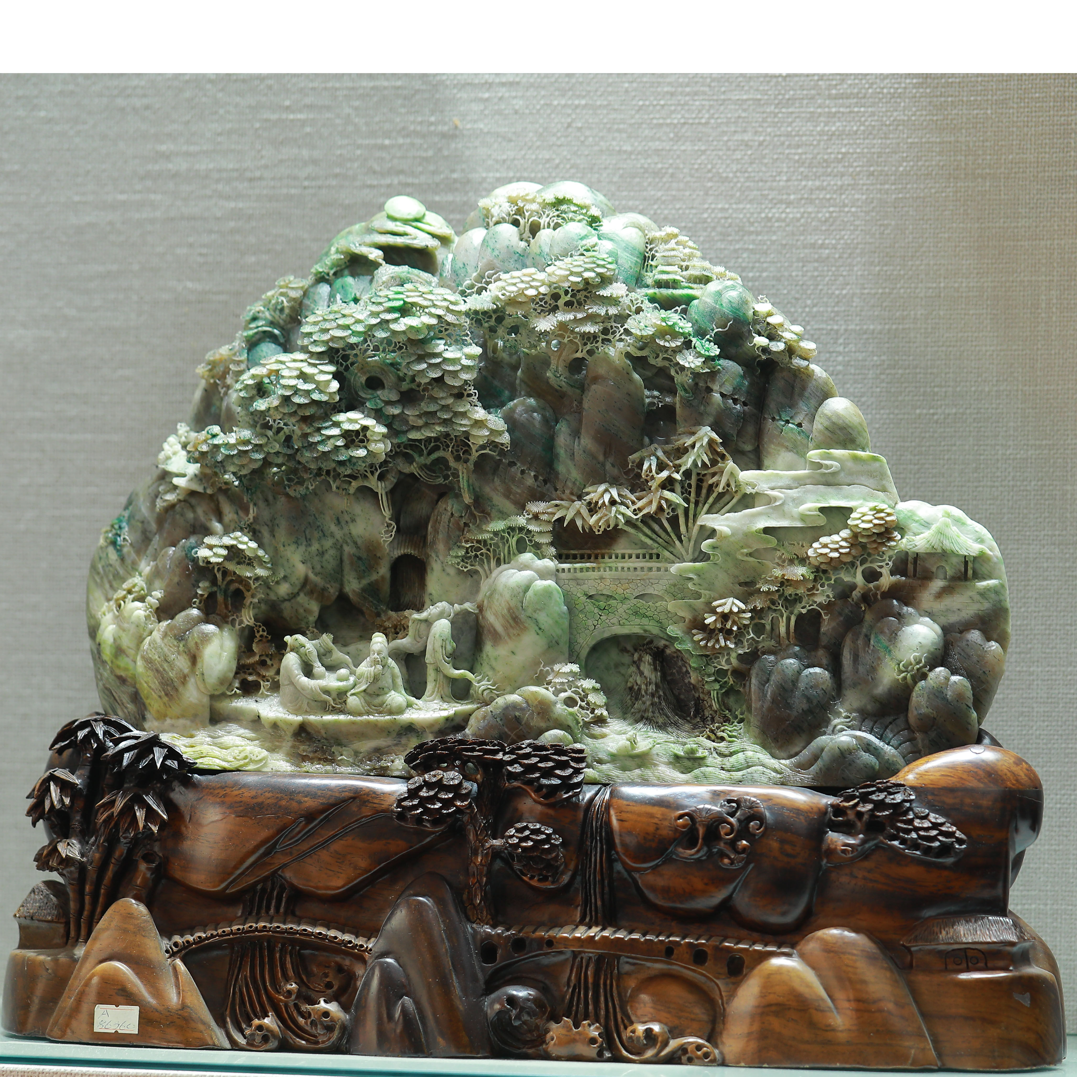 天然老料冰天蓝料独山玉盆景平安富贵摆件收藏工艺品