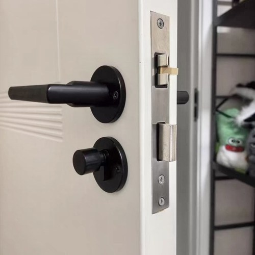 木门锁房间锁芯不锈钢58卧室门锁房门大小50锁体家用锁舌静音