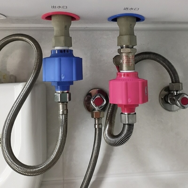 现代外置接头防电墙冷热出水口小厨宝通用电热水器装置铜牙隔电墙