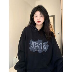 美式街头风ins潮牌爆款连帽卫衣女春秋宽松oversize复古百搭上衣