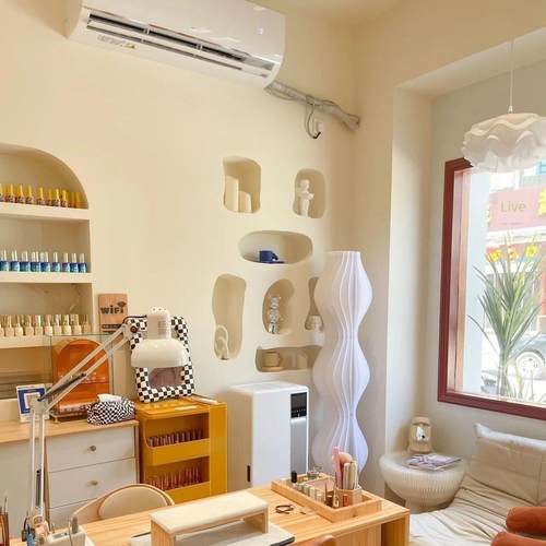 实木美甲桌网红日式美甲店桌单人小型内置美甲桌及椅套美甲桌