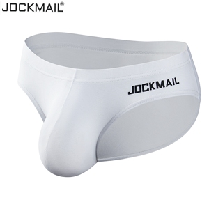 JOCKMAIL男士比基尼低腰潮流丁字裤纯白色大囊袋个性感三角内裤