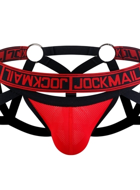 JOCKMAIL男生内裤提臀性感丁字裤网孔速干透情趣钢圈绷带镂空诱惑