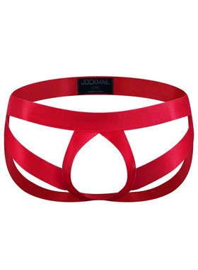 JOCKMAIL男士低腰性感双丁字裤提臀紧身镂空吊环纯色t裤搞弹力带