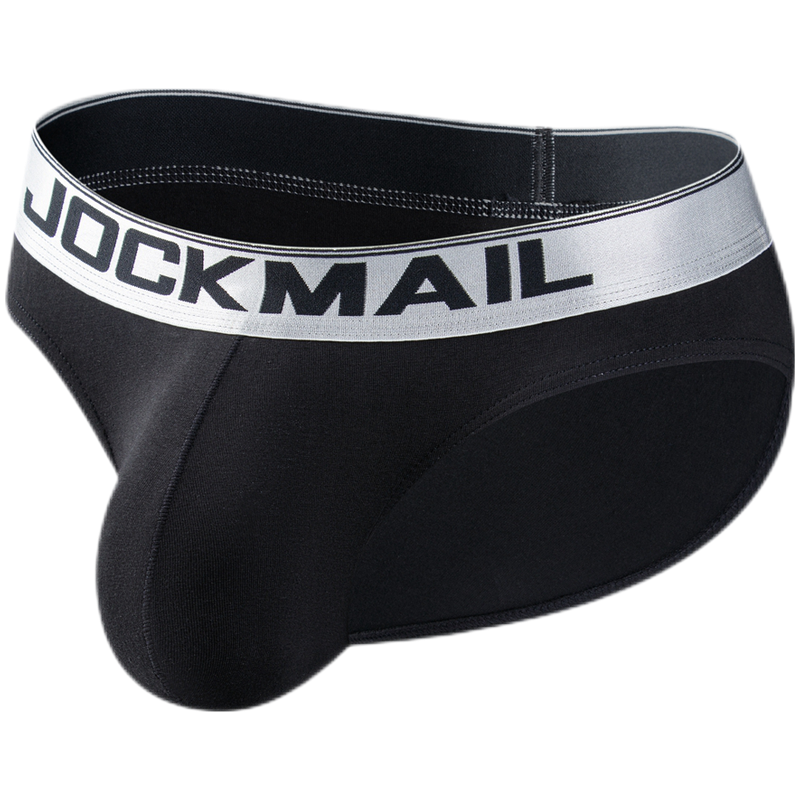 JOCKMAIL2021男士内裤三角棉大囊袋透气运动修身立体性感裤衩白
