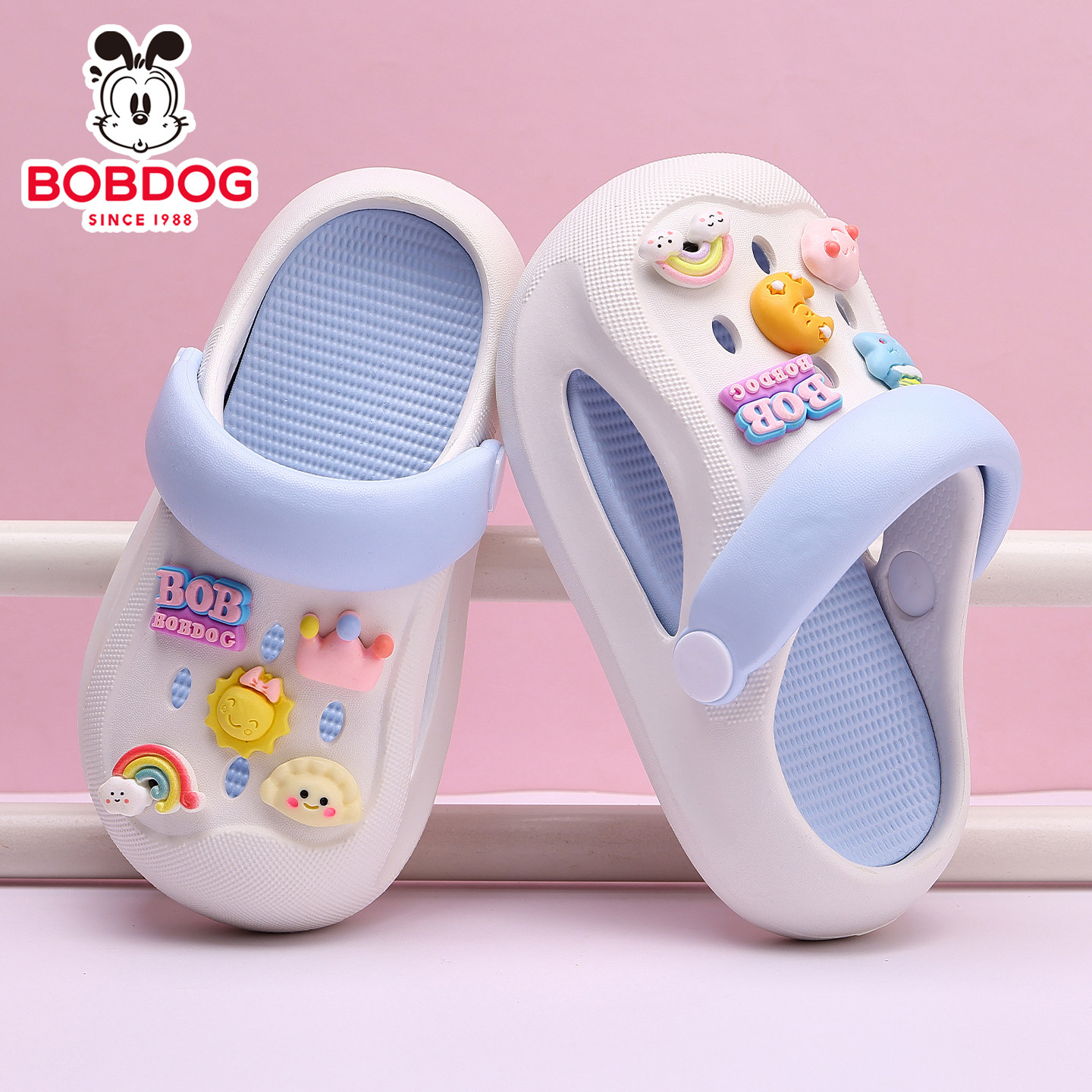 巴布豆儿童洞洞鞋男童女童舒适男宝拖鞋防滑防臭外穿防撞透气防撞