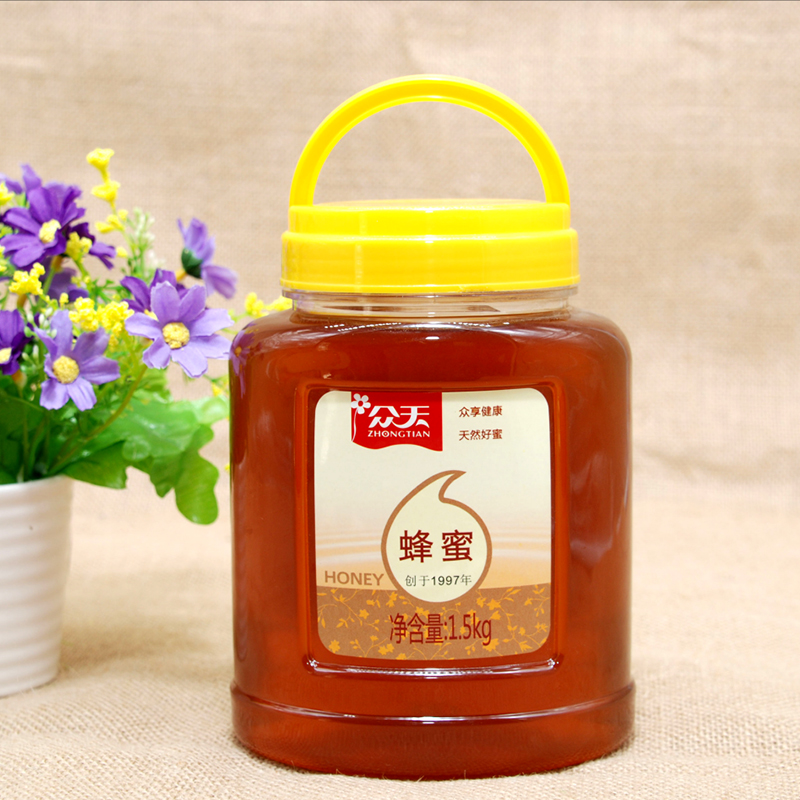 众天洋槐枣花百花成熟蜂蜜陕西秦岭特产实惠装大罐瓶装
