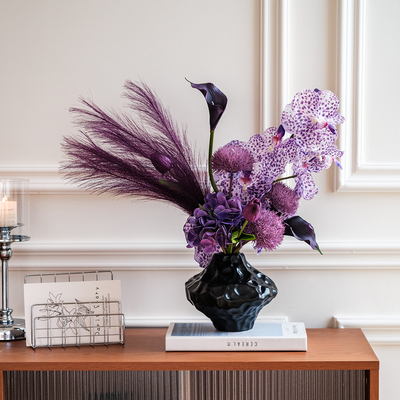轻奢紫色仿真花束摆设