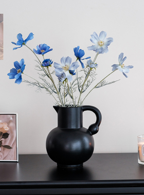 蓝色田园仿真花波斯菊单枝格桑花假花家居装饰婚礼拍照道具