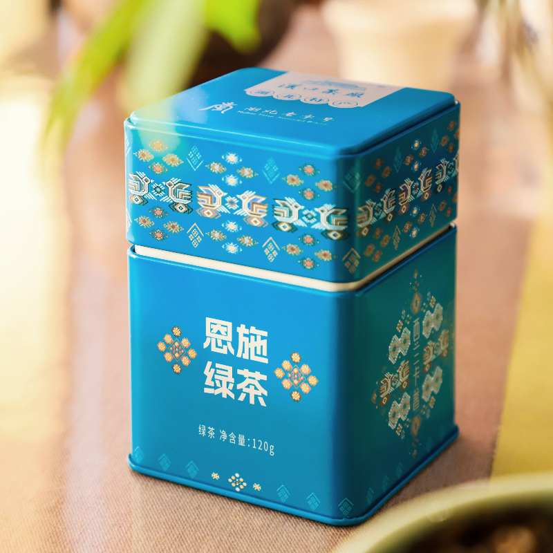 恩施绿茶茶叶湖北特产自饮茶西兰卡普明前烘青绿茶红茶罐装120g