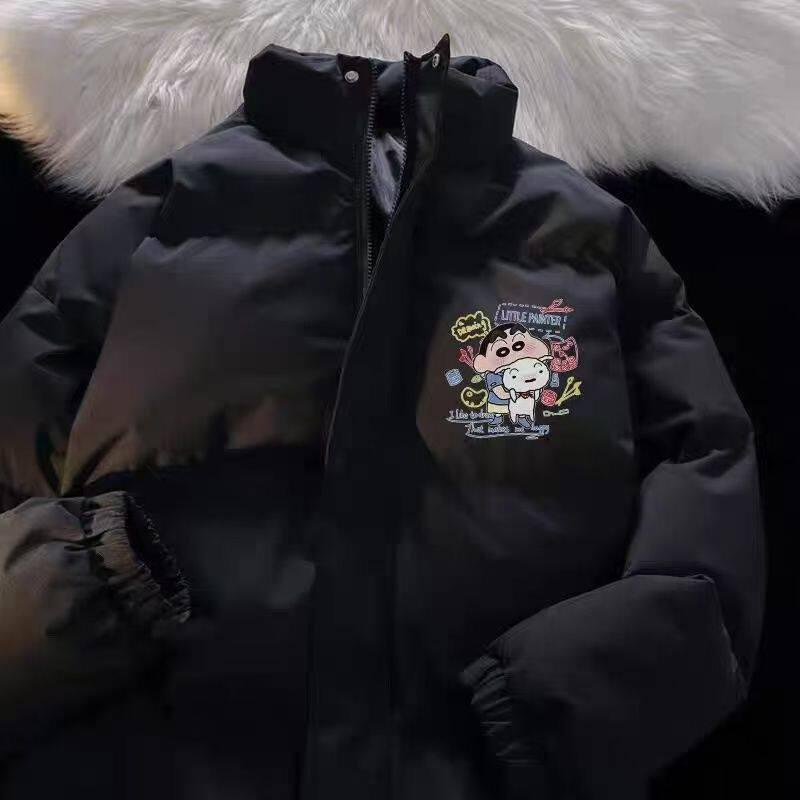 冬季蜡笔小新加绒加厚立领面包服