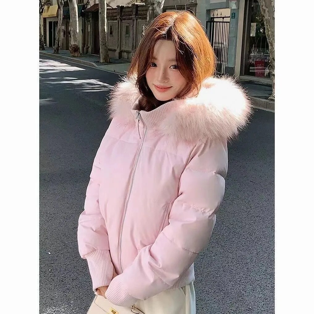现货2025新款短款加厚棉服小个子