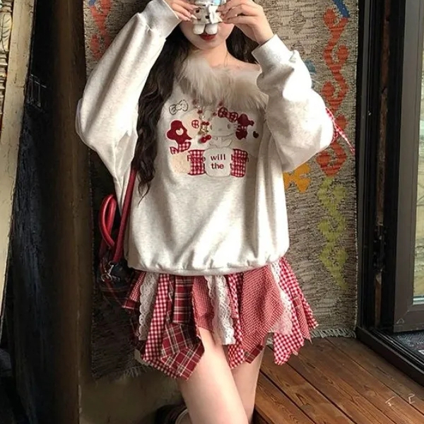 现货学院宅萌感猫耳绑带连帽卫衣