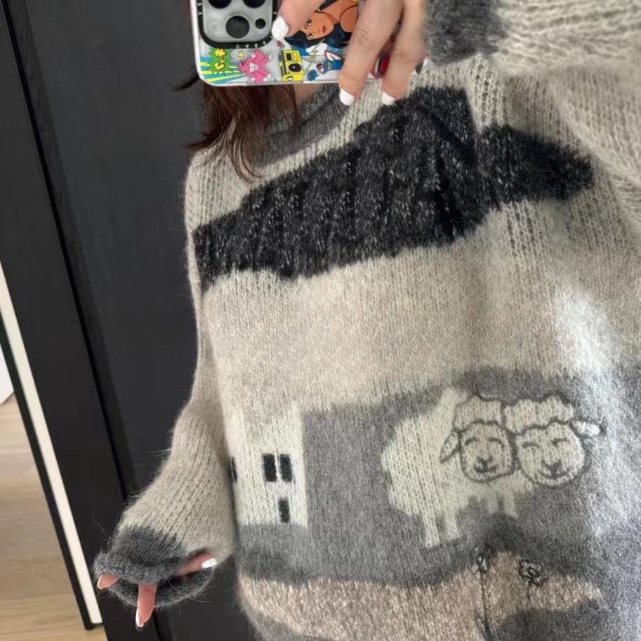 套头毛衣秋冬新款宽松加厚针织衫