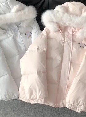 现货法式学院风连帽保暖学生棉服