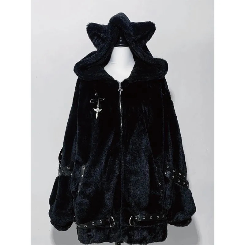 猫耳外套甜妹可爱大衣中长款外套