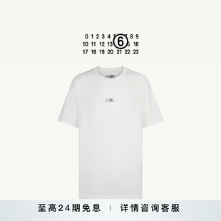 白T恤打底衫 MM6数字Logo标签休闲短袖 经典 宽松上衣情侣夏 宽松款