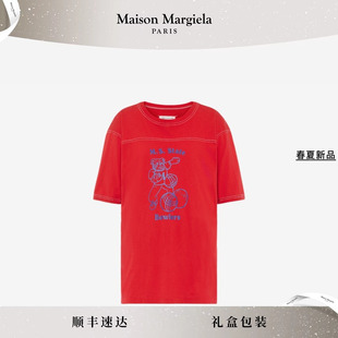 T恤内搭上衣衣服 MaisonMargiela马吉拉宽松休闲红短袖 春夏新品
