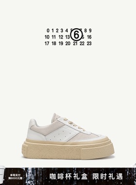 MM6拼接简约日常通勤厚底增高鞋休闲鞋低帮小白鞋单鞋