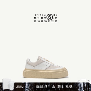 单鞋 低帮小白鞋 休闲鞋 MM6拼接简约日常通勤厚底增高鞋