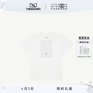 T恤内搭打底衫 春夏新品 MM6钥匙印花宽松休闲短袖 上衣衣服 情侣款