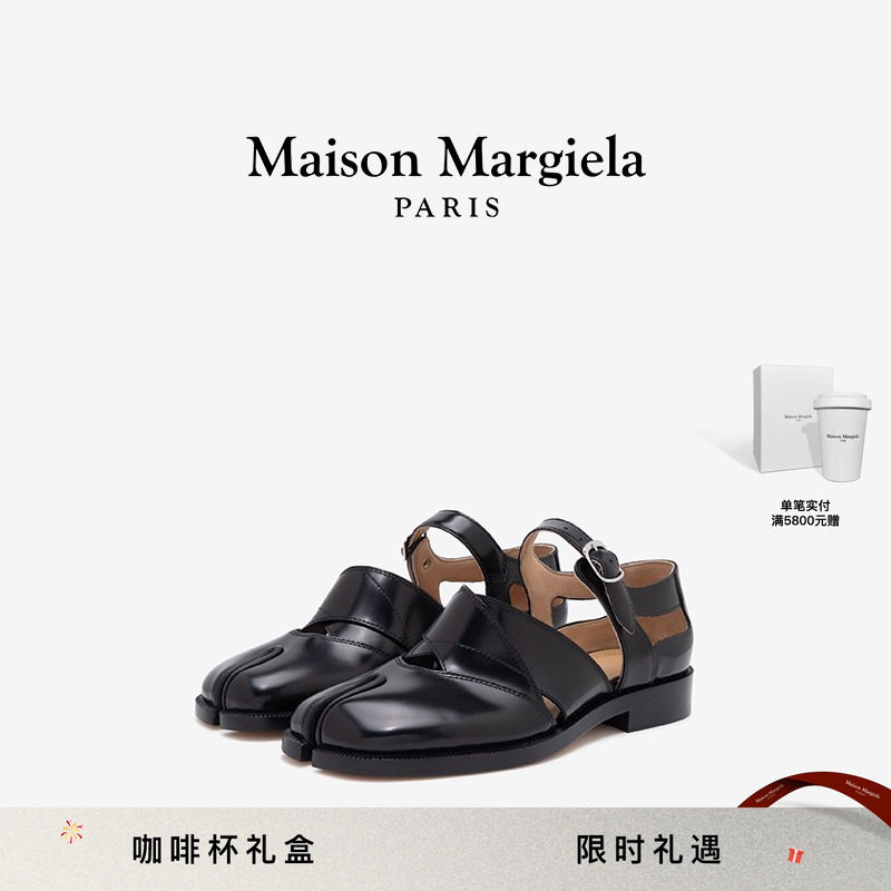 Maison Margiela马吉拉黑色Tabi分趾玛丽珍皮鞋单鞋休闲鞋子,女鞋,玛丽珍鞋,淘宝优惠券,粉丝福利购,淘宝优惠卷