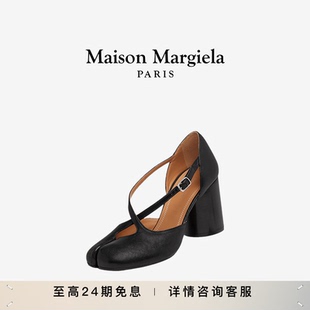 8cm Maison Margiela马吉拉Tabi分趾袢带高跟鞋 婚鞋 皮鞋