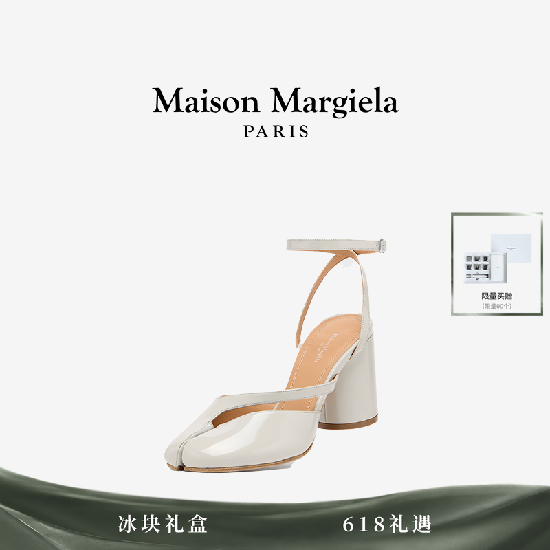 [限量买赠]MaisonMargiela马吉拉Tabi分趾高跟鞋粗跟凉鞋女8cm
