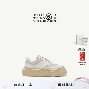 MM6拼接简约日常通勤厚底增高鞋休闲鞋低帮小白鞋单鞋