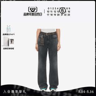 牛仔裤 MM6拼接设计阔腿裤 复古直筒长裤 5.14享12期免息 子新品