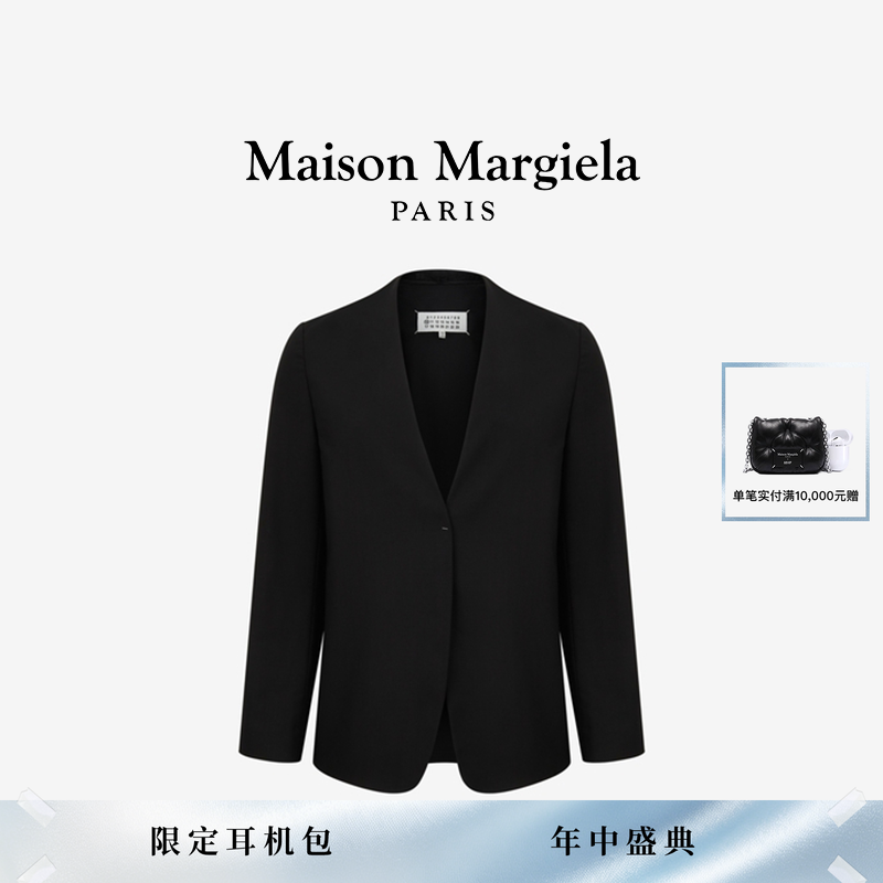 [24期免息]MaisonMargiela马吉拉光滑面料西装西服黑外套上衣衣服