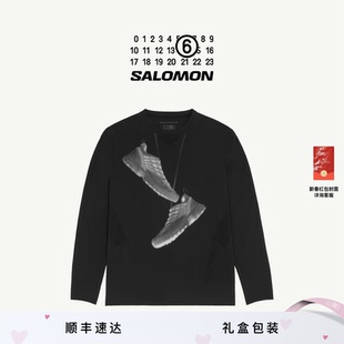 [限量补货]MM6 x SALOMON联名鞋履印花长袖T恤休闲圆领内搭上衣
