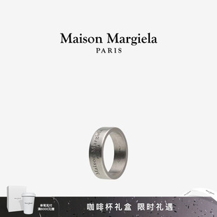 Margiela马吉拉字母徽标银质宽戒指情侣对戒首饰 Maison 礼物