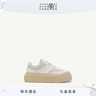 单鞋 低帮小白鞋 休闲鞋 MM6拼接简约日常通勤厚底增高鞋