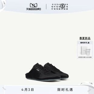 休闲鞋 春夏新品 MM6日常通勤舒适穿套式 拖鞋 黑色平底半拖单鞋