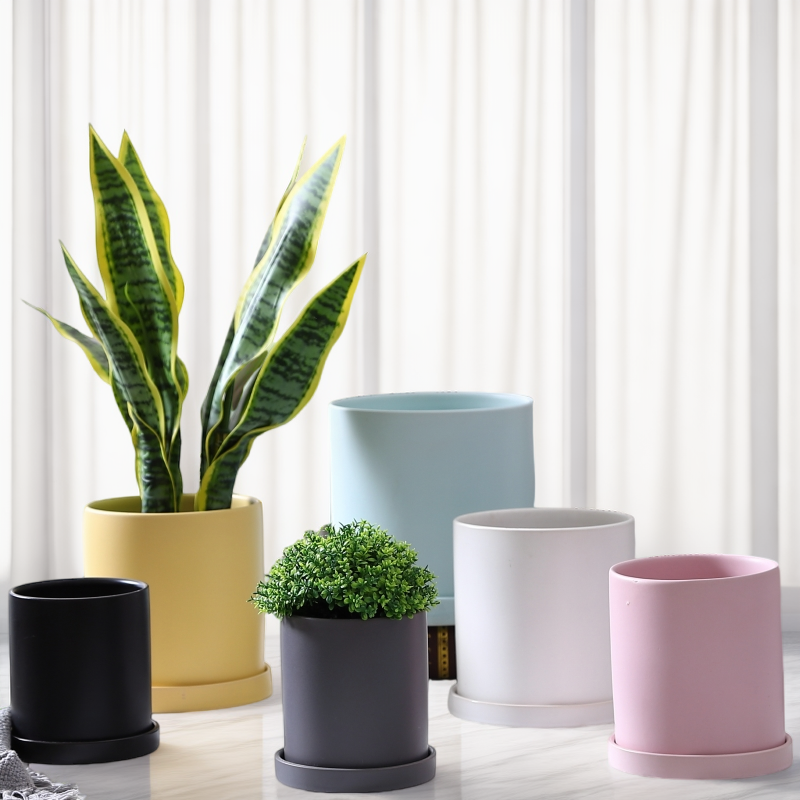 北欧陶瓷花盆大号口径桌面带托盘绿萝吊兰多肉绿植花卉白色简约,鲜花速递/花卉仿真/绿植园艺,花盆,淘宝优惠券,粉丝福利购,淘宝优惠卷
