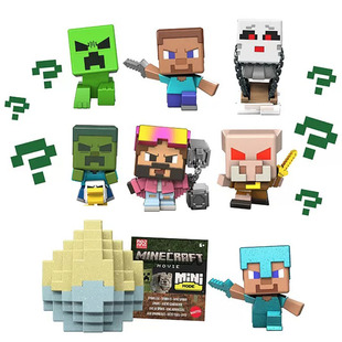 正版美泰我的世界周边迷你角色盲盒史蒂夫苦力怕玩具模型人仔手办