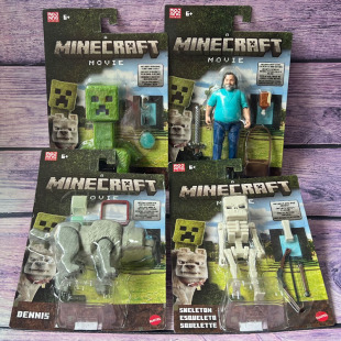 正版美泰我的世界大电影周边史蒂夫苦力怕钻石剑玩具模型人仔手办