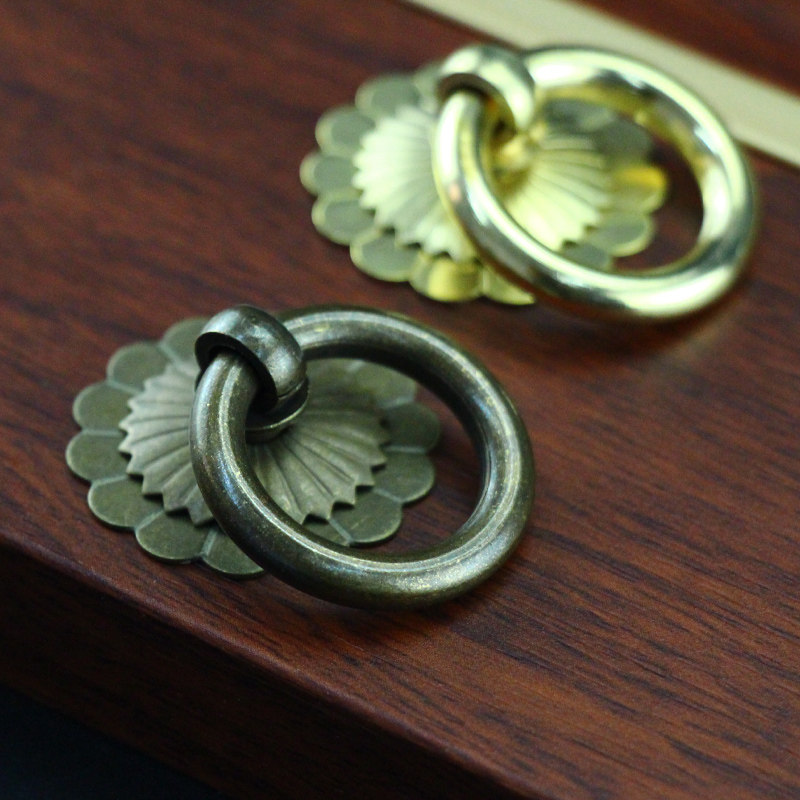 仿古纯黄抽屉铜拉手古典家具衣柜门单孔橱柜中药柜鞋柜老式铜拉环,基础建材,小拉手,淘宝优惠券,粉丝福利购,淘宝优惠卷