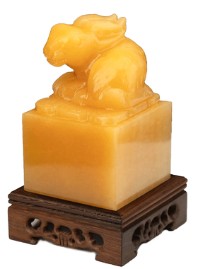 福雅禄天然玉石生肖玉兔中式摆件