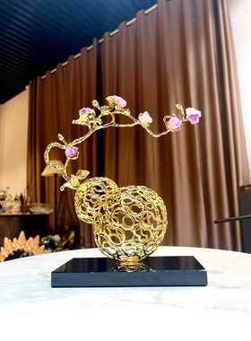 龙年新款现代轻奢葫芦摆件紫水晶摆件玄关酒柜电视柜地柜工艺品