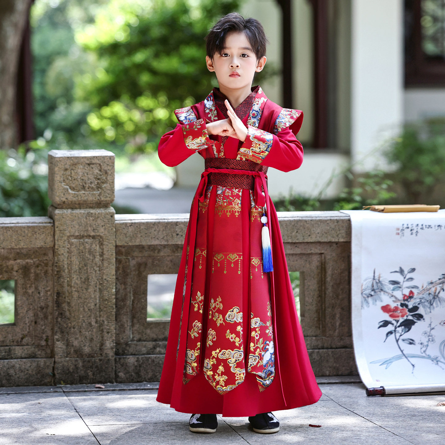 儿童古装2025新款男童唐装汉服国学公子帅气武侠风舞台走秀演出服,童装/婴儿装/亲子装,汉服,淘宝优惠券,粉丝福利购,淘宝优惠卷