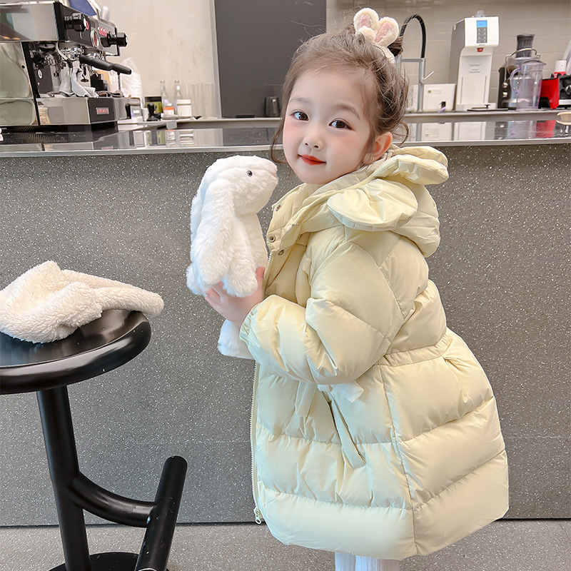 女童羽绒服2025新款中长款宝宝冬季棉袄女孩冬装棉衣儿童棉服外套