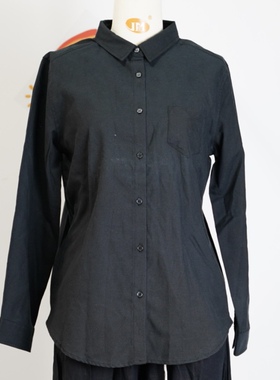 JCC STUDIO日系棉纶纯色衬衫女宽松休闲百搭长袖衬衣