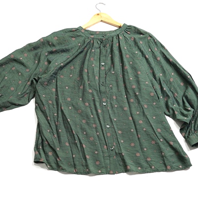 JCC studio日系聚酯尼龙丝滑印花宽松休闲衬衫ESB126L71