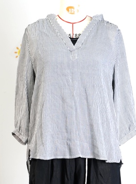 两件套衬衫+背心JCC studio日系条纹衬衫中袖休闲